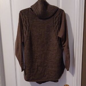 Cozy Chocolate Brown Removable Cowl Neck Sweater
